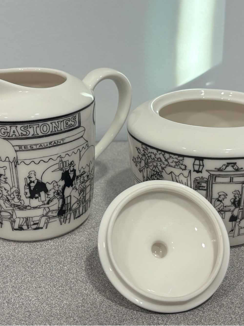 Noritake Le Restaurant Porcelain Sugar & Creamer Set - Picture 2 of 3